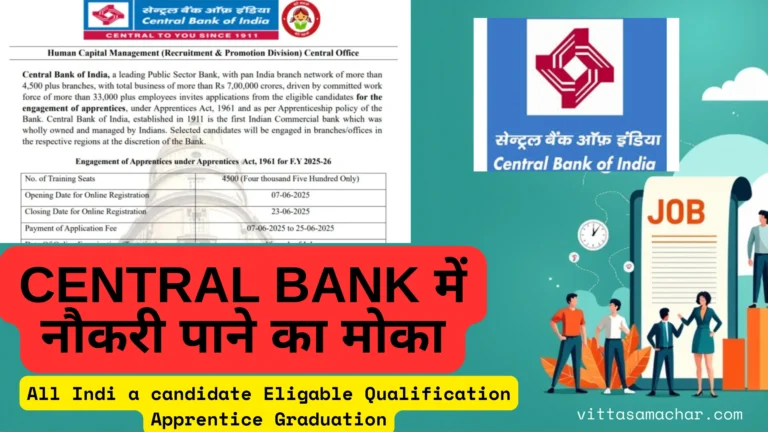 Central Bank of India Apprentice भर्ती 2025